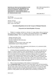 International Air Transport Association / Clinical pathology / Pathology / Microorganism / DGR / World Federation for Culture Collections / Microbiological culture / Biology / Dangerous goods / Safety