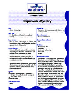 AUVfest[removed]Shipwreck Mystery Focus  Teaching Time
