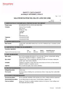 SAFETY DATA SHEET  according to[removed]EC, Article 31 Page  1 of 3
