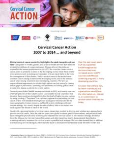 Cervical Cancer Action – 2007 to 2014 … and beyond