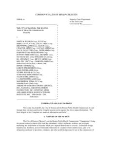 COMMONWEALTH OF MASSACHUSETTS Suffolk, ss. ___________________________________________ Superior Court Department of the Trial Court