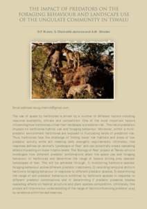 D.F. Makin, S. Chamaillé-Jammes and A.M. Shrader  Email address:  The use of space by herbivores is driven by a number of different factors including resource availability, climate and competition. 