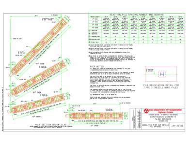 REACTION, PILE SPACING, NUMBER AND BEARING  | ROADWAY 23’-7