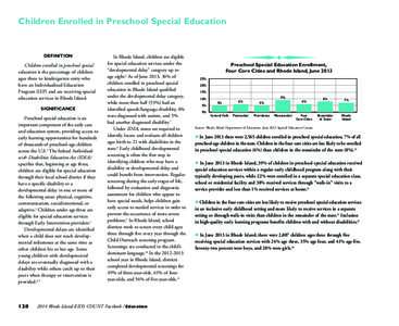 Children Enrolled in Preschool Special Education  DEFINITION Children enrolled in preschool special education is the percentage of children