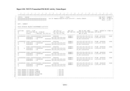 Report G54- TSF FX Transaction/STK RLSE Activity / Status Report  + [removed]