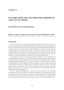 Chapter 10  FACTORS AFFECTING NEUTRON MEASUREMENTS AND CALCULATIONS  Part B. Effects of Local Environment