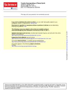 Trophic Downgrading of Planet Earth James A. Estes, et al. Science 333, ); DOI: scienceThis copy is for your personal, non-commercial use only.