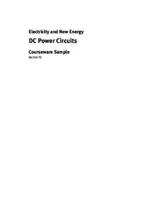 Electricity and New Energy - DC Power Circuits, Models