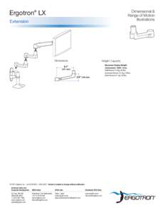 Dimensional & Range of Motion Illustrations Ergotron® LX Extension