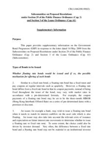 CB[removed]) Subcommittee on Proposed Resolutions under Section 29 of the Public Finance Ordinance (Cap. 2) and Section 3 of the Loans Ordinance (Cap[removed]Supplementary Information