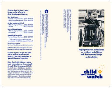 Health / Human development / Child development / Early childhood intervention / Individual Family Service Plan / Developmental disability / Individuals with Disabilities Education Act / Developmental-Behavioral Screening and Surveillance / Education / Special education / Disability