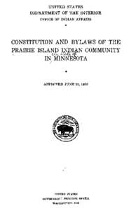 Constitution and Bylaws of the Prairie Island Indian Community