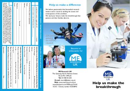 Do something amazing for ME/CFS research  Instruction to your Bank or Building Society to pay by Standing Order