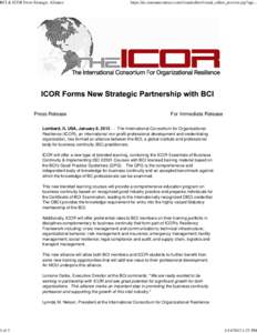 BCI & ICOR Form Strategic Alliance