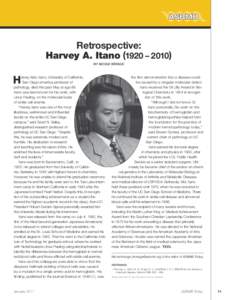Retrospective: Harvey A. Itano (1920 – 2010) BY NICOLE KRESGE H