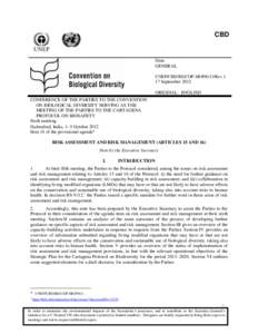 CBD  Distr. GENERAL UNEP/CBD/BS/COP-MOP/6/13/Rev.1 17 September 2012