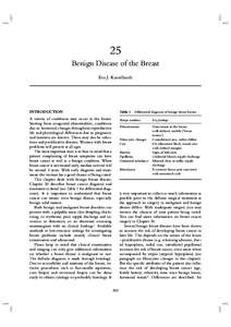 25 Benign Disease of the Breast Eva J. Kantelhardt INTRODUCTION