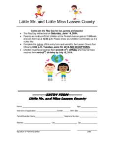 Little Mr. and Little Miss Lassen County • • • •