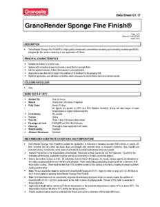 Data Sheet G1.17  GranoRender Sponge Fine Finish® Page 1 of 3 Resource CodeMarch 2012