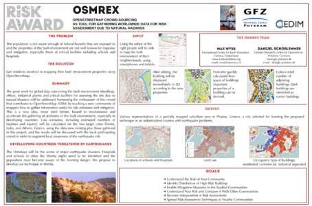 OSMREX OPENSTREETMAP CROWD-SOURCING AS TOOL FOR GATHERING WORLDWIDE DATA FOR RISK ASSESSMENT DUE TO NATURAL HAZARDS The Problem