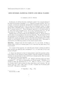 Mathematical Research Letters  7, 1–[removed]LINE BUNDLES, RATIONAL POINTS AND IDEAL CLASSES