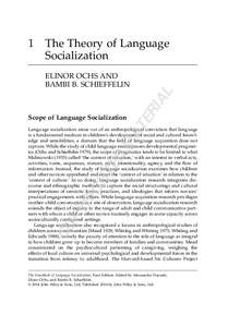 1  The Theory of Language Socialization  TE