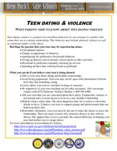 Parents - Teen Dating & Violence