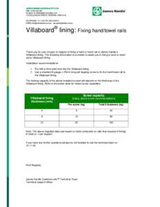 Microsoft Word - Villaboard lining-fixing hand hand_towel rail.doc