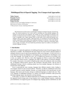 Journal of Artificial Intelligence ResearchSubmitted 05/09; publishedMultilingual Part-of-Speech Tagging: Two Unsupervised Approaches Tahira Naseem