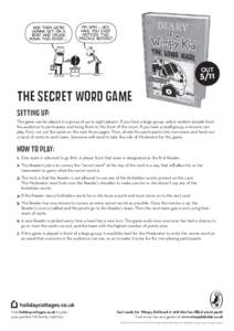 OUT[removed]The SECRET Word Game Setting Up:
