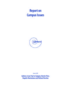 Report on Campus Issues January[removed]Authors: Jean-Paul Le Guigner, Martin Price,