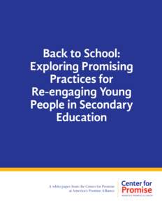 Back to School: Exploring Promising Practices for Re-engaging Young People in Secondary Education