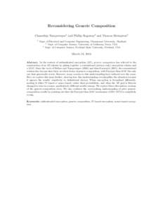 Reconsidering Generic Composition Chanathip Namprempre1 and Phillip Rogaway2 and Thomas Shrimpton3 1 Dept. of Electrical and Computer Engineering, Thammasat University, Thailand 2