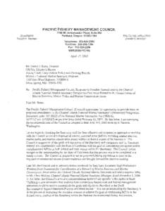 PACIFIC FISHERY MANAGEMENT COUNCIL CHAIRMAN Donald K. Hansen 7700 NE Ambassador Place, Suite 200 Portland, Oregon[removed]