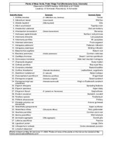 Plants of Mesa Verde, Prater Ridge Trail [Montezuma Co(s), Colorado] Observed on CONPS fieldtrip, [removed]to[removed]Leader(s): Al Schneider; Recorder(s); Al Schneider Scientific Name  N