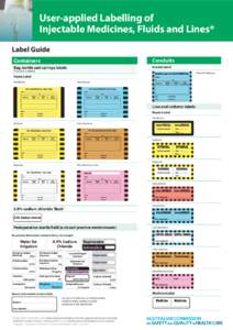 User-applied Labelling of Injectable Medicines, Fluids and Lines* Label Guide Containers  Conduits