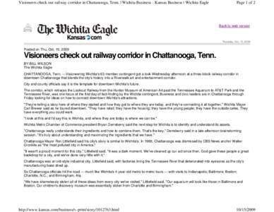 Visioneers check out railway corridor in Chattanooga, Tenn. | Wichita Business - Kansas Business | Wichita Eagle  Page 1 of 2 Back to web version