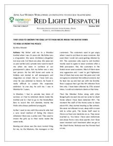 APNE AAP WOMEN WORLDWIDE AN INITIATIVE TO END SEX TRAFFICKING  RED LIGHT DESPATCH VOLUME 3, ISSUE 5  October 2010