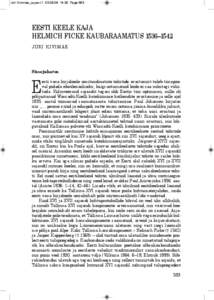 Jüri Kivimäe_Layout[removed]:30 Page 583  EEsti kEElE kaja HElmicH FickE kaubaraamatus 1536–1542 JÜRI KIVIMÄE