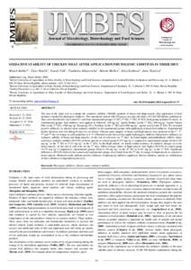 OXIDATIVE STABILITY OF CHICKEN MEAT AFTER APPLICATION PHYTOGENIC ADDITIVES IN THEIR DIET Marek Bobko*1, Peter Haščík1, Tomáš Tóth2, Vladimíra Kňazovická1, Martin Mellen3, Alica Bobková4, Jana Tkáčová1 Addres