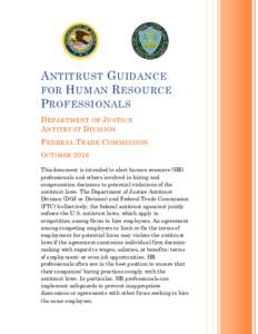 Antitrust Guidance for Human Resources Professionals