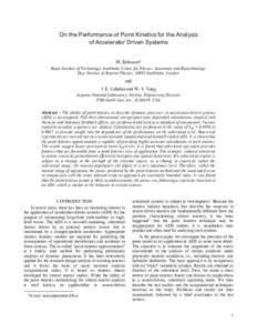 On the Performance of Point Kinetics for the Analysis of Accelerator Driven Systems