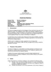 National security / Intelligence / Australian Sports Anti-Doping Authority / World Anti-Doping Agency / Military intelligence / Use of performance-enhancing drugs in sport / Sports / Drugs in sport / Espionage