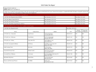 EEO Public File Report Group: KTVH-DT, KBGF-LP Stations: KBGF-LP-TV, KTVH-DT-TV A station may accumulate the relevant information for the date range specified (using the previous EEO Internal Job Vacancy Summar Form) and