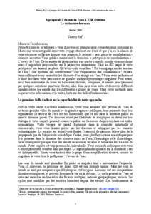 Thierry Ruf – A propos de l’avenir de l’eau d’Erik Orsenna, « la caricature des eaux »  A propos de l’Avenir de l’eau d’Erik Orsenna