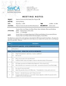 MEETING NOTES PROJECT: Nipomo Community Park Master Plan Program EIR  MEETING: