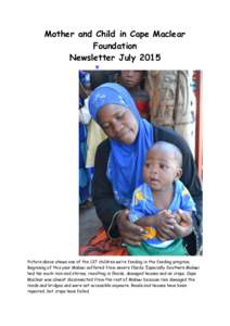 Mother and Child in Cape Maclear Foundation Newsletter July 2015 w w w