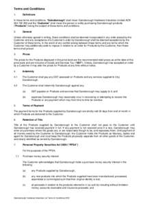 Microsoft Word - Gainsborough Hardware Industries Ltd Terms & Conditions.DOC