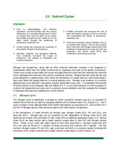 2.0 Nutrient Cycles Highlights Prior to industrialization and