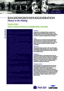 FACT SHEET  RNA SHOWGROUNDS REGENERATION History in the Making